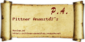 Pittner Anasztáz névjegykártya